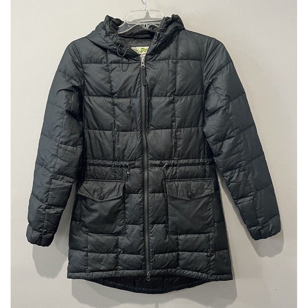 Eddie Bauer Coat Women’s‎ Small EB 550 Down Puffer Jacket Dark Green Nylon Long